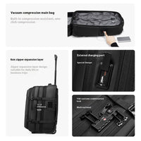 Vacuum Expandable Trolley Backpack Large Capacity Scalable Business Trip